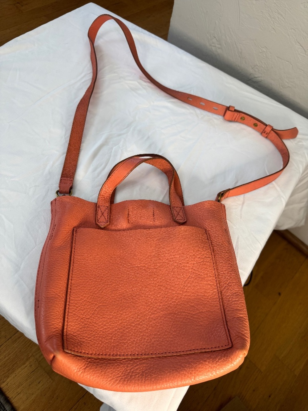 NWT Madewell Leather Handbag – Coral/Spiced Rose – Crossbody & Top Handle